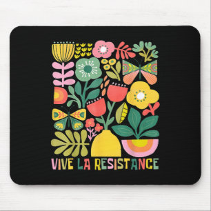 Tapis De Souris Vive La Résistance Politique Rétro Boho Floral
