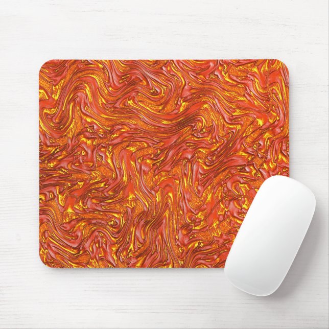 Tapis De Souris Vive texture rouge clair avec des teintes jaunes (Avec souris)