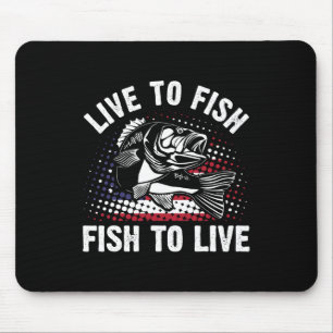 Tapis De Souris Vivez Aux Poissons Et Poissons Pour Vivre Drôle Pê