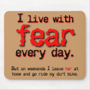 Tapis De Souris Vivez Avec Fear Dirt Motocross Mousepad