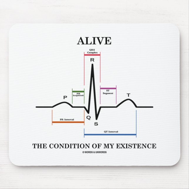 Tapis De Souris Vivez La Condition De Mon Existence (ECG/EKG) (Devant)