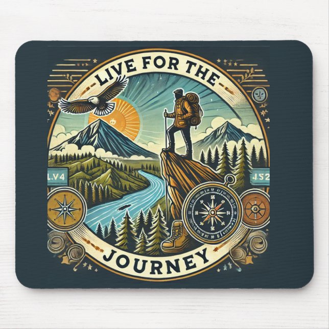Tapis De Souris "Vivez pour le voyage" Mousepad (Devant)