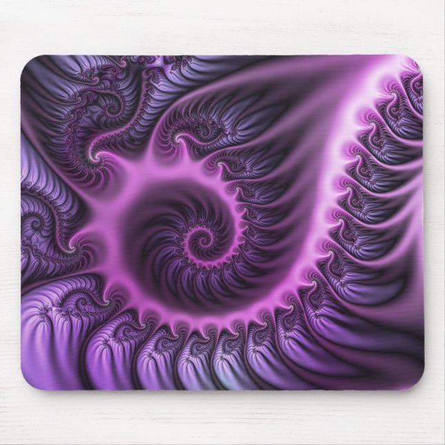 Tapis De Souris Vivid Cool Abstrait rose violet Fractal Art Spiral (Devant)