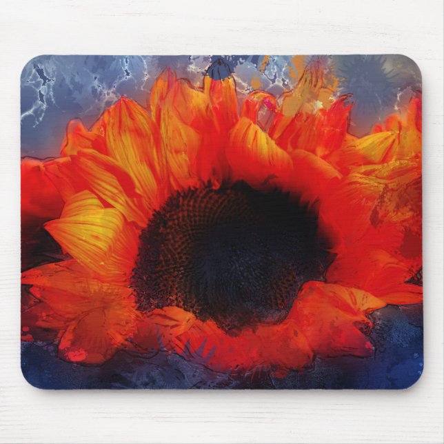 Tapis De Souris Vivid Painteté Orange Sunflower Pad (Devant)