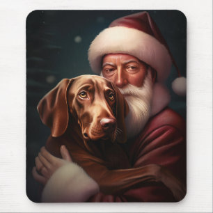 Tapis De Souris Vizsla avec Noël Festif du Père Noël