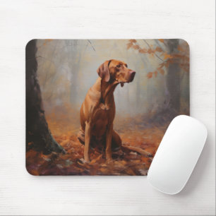Tapis De Souris Vizsla dans les feuilles d'automne tombent inspire