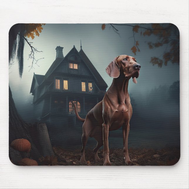 Tapis De Souris Vizsla Halloween Effrayant (Devant)