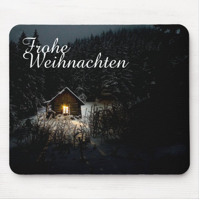 Tapis De Souris Vœux de Noël avec maison de sorcière (Devant)