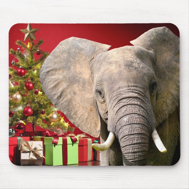 Tapis De Souris Voeux de Noël éléphant (Devant)