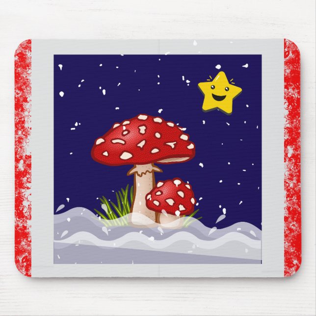 Tapis De Souris Vœux de Noël, jours enneigés (Devant)