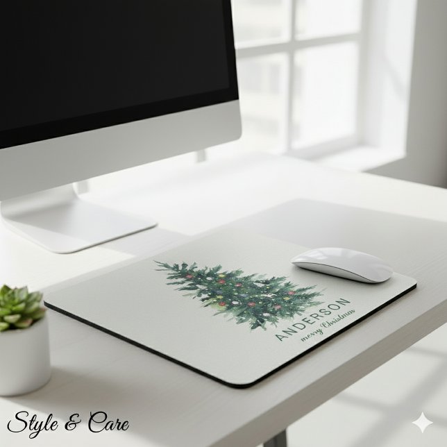 Tapis De Souris Vœux de Noël personnalisés Fêtes de fin d'année (Personalized Merry Christmas Greetings Holiday Mouse Pad)