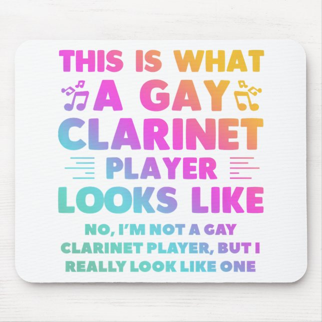 Tapis De Souris Voici À Quoi Ressemble Un Joueur Gay Clarinet LGBT (Devant)