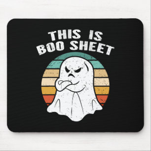 Tapis De Souris Voici Le Costume D'Halloween Ghost Retro En Feuill