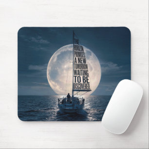 Tapis De Souris Voilier avec citation inspirante au clair de lune