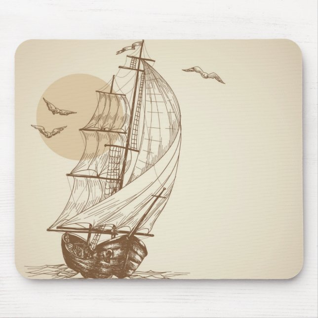 Tapis De Souris Voilier vintage (Devant)