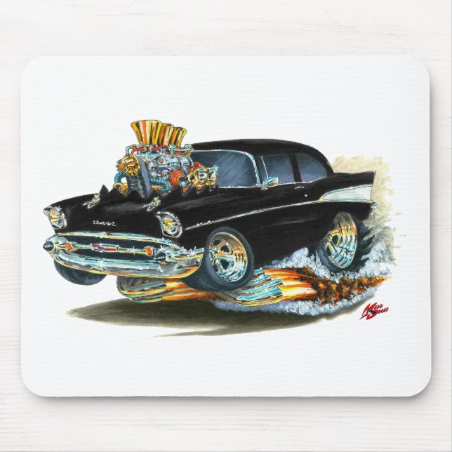 Tapis De Souris Voiture 1957 noire de Chevy 150-210 (Devant)