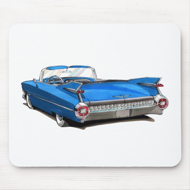 Tapis De Souris Voiture 1959 de bleu de Cadillac (Devant)