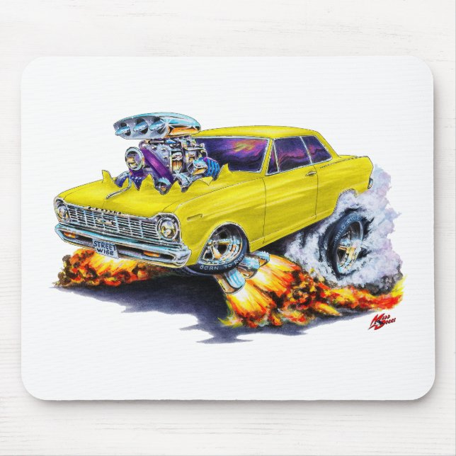Tapis De Souris Voiture 1962-65 jaune de nova (Devant)