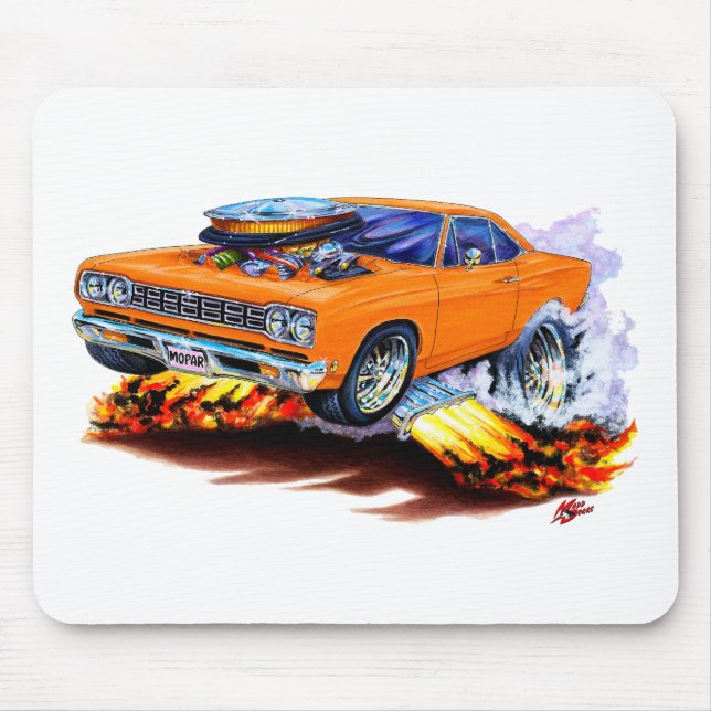 Tapis De Souris Voiture 1968-69 d'orange de Roadrunner (Devant)