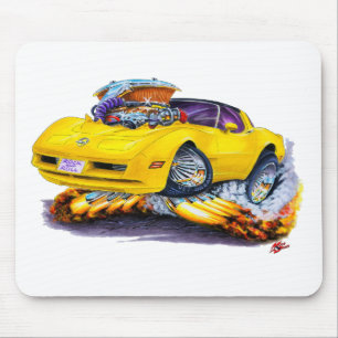 Tapis De Souris Voiture 1980-82 jaune de Corvette
