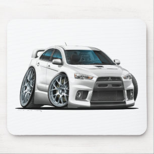 Tapis De Souris Voiture de blanc de Mitsubishi Evo