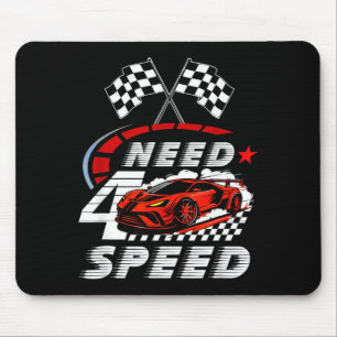 Tapis De Souris Voiture de course 4e anniversaire garçon besoin qu
