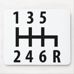 Tapis De Souris Voiture de course à six vitesses noire