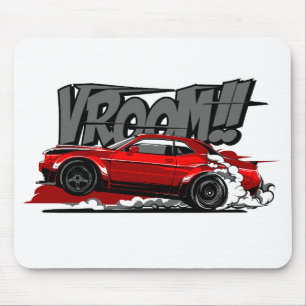 Tapis De Souris VOITURE DE COURSE VROOM À VITESSE COMPLÈTE! Tapis