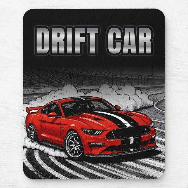 Tapis De Souris Voiture de Drift Rouge Muscle (Devant)