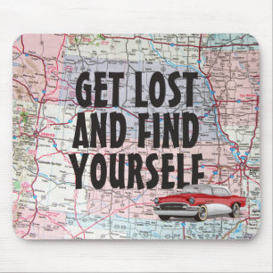 Tapis De Souris Voiture de métro sur la carte routière