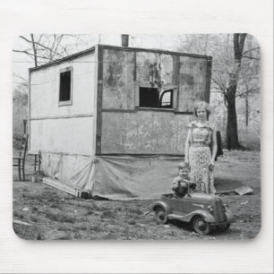 Tapis De Souris Voiture de pédale vintage dans la Grande Dépressio