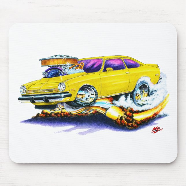 Tapis De Souris Voiture jaune de Chevy Vega (Devant)