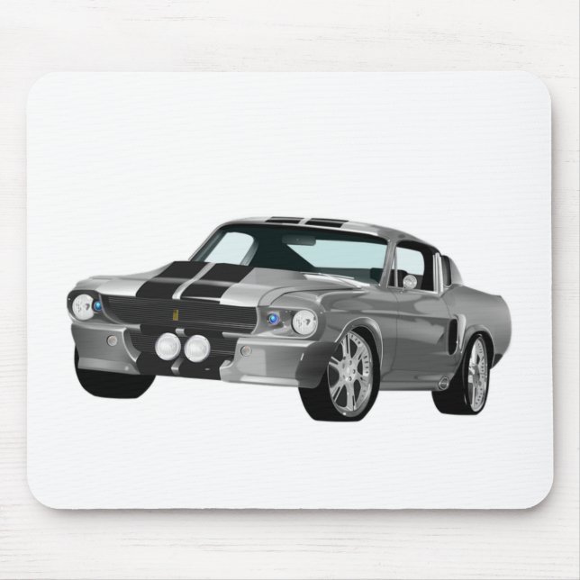 Tapis De Souris Voiture Muscle Argent (Devant)
