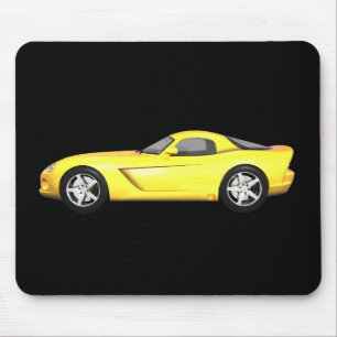 Tapis De Souris Voiture Muscle Viper À Haut Dur : Finition Jaune :