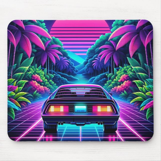 Tapis De Souris Voiture Retrowave (Devant)