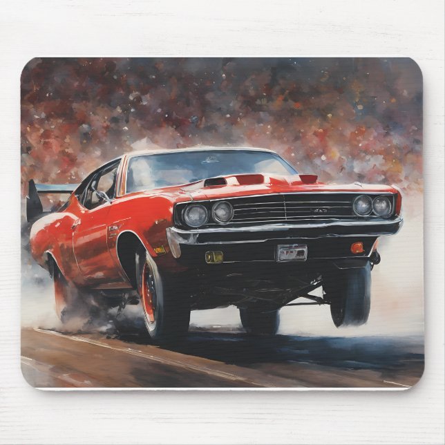 Tapis De Souris Voiture rouge Vintage (Devant)