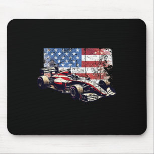 Tapis De Souris Voiture vintage Auto Racing Drapeau américain 4 ju