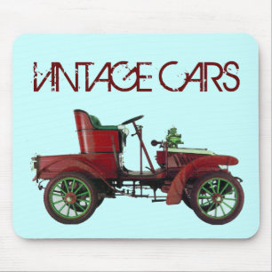 Tapis De Souris VOITURE VINTAGE ROUGE, AUTOMOBILE CLASSIQUE, Bleu