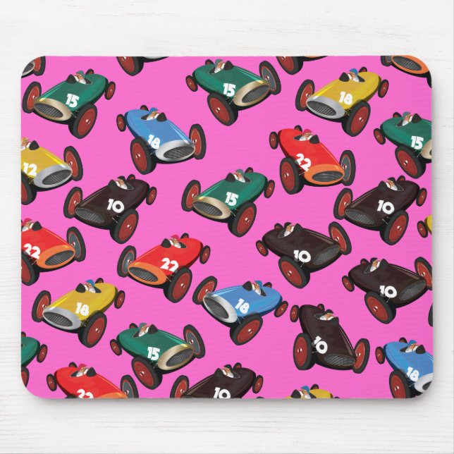 Tapis De Souris Voitures de course vintage (Devant)