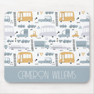 Tapis De Souris Voitures mignonnes dans le Motif de la circulation