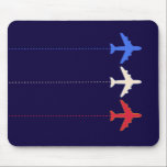 Tapis De Souris vol<br><div class="desc">Blue,  white and red planes aligned with dotted routes</div>