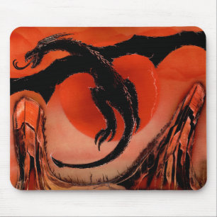 Tapis De Souris Vol de dragon noir