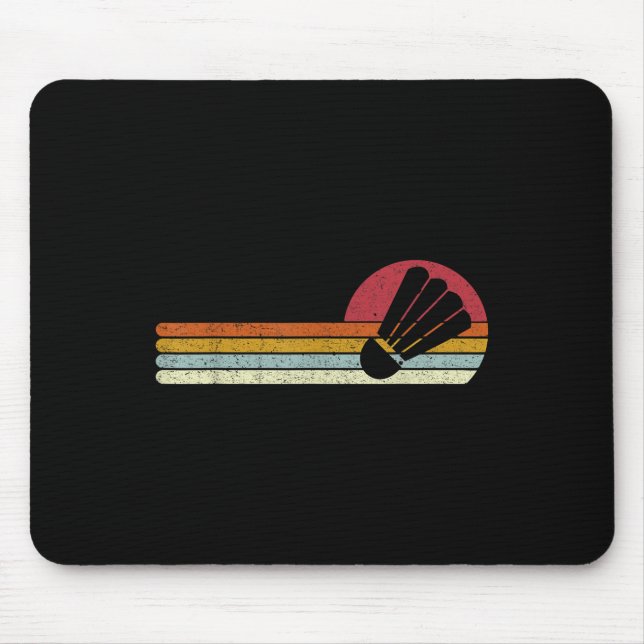 Tapis De Souris Volant de Badminton Coucher de Soleil Distressed  (Devant)