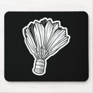 Tapis De Souris Volant de badminton dessin au trait