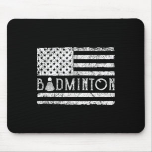 Tapis De Souris Volants de badminton américains drapeau américain 