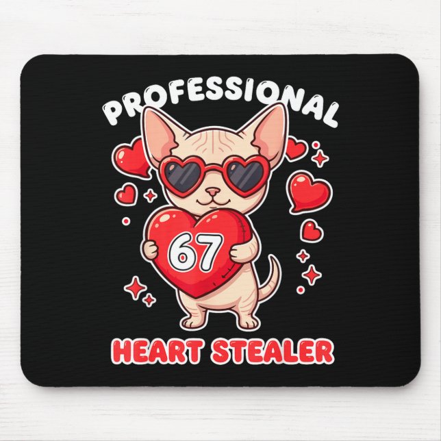 Tapis De Souris Voleur de cœur professionnel Saint-Valentin 67 Mem (Devant)