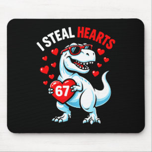 Tapis De Souris Volez 67 cœurs valentine's day 67 meme 6 7 t-rex