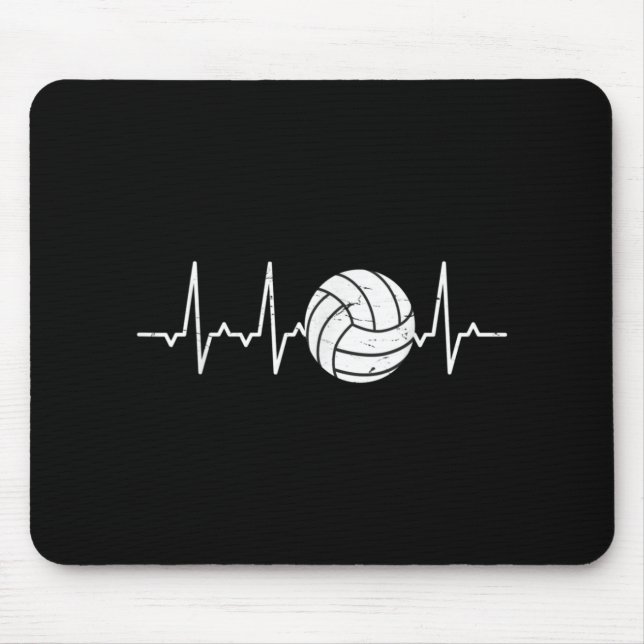 Tapis De Souris Volleyball Heartbeat Cute Fun (Devant)