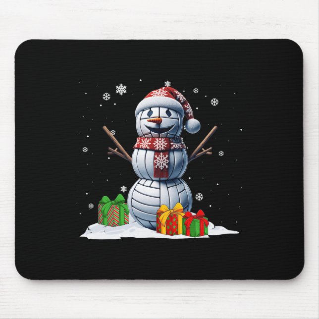 Tapis De Souris Volleyball Snowman Hommes Garçon Noël Volleyball P (Devant)