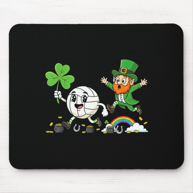 Tapis De Souris Volleyball trèfle shamrock Saint-Patrick femmes (Devant)